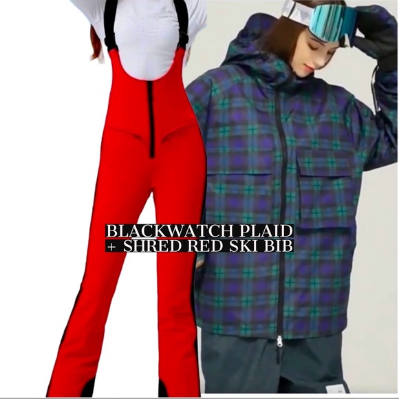 Sunny Day Ski JACKET navy green Blackwatch Tartan Plaid UPF 40+ WINDBREAKER COAT - Picture 9 of 16